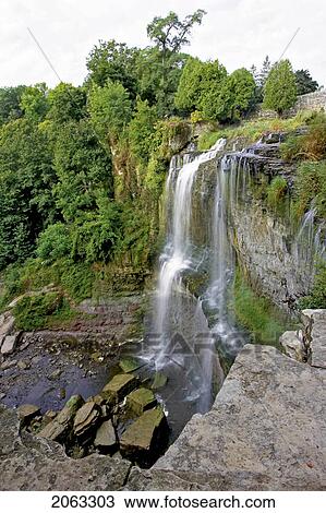 Stock Image - View Of Webster's Falls, Canada, Ontario, Dundas. Fotosearch