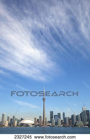 View over lake ontario of the downtown toronto skyline and cn tower; Toronto ontario canada View Large Photo Image Stock Photography - View over lake ontario of the downtown toronto skyline and cn tower; Toronto ontario canada. Fotosearch