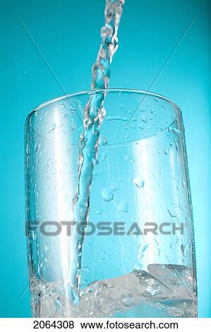 Water Begins Pouring Into Clear Glass View Large Photo Image Stock Photo - Water Begins Pouring Into Clear Glass. Fotosearch