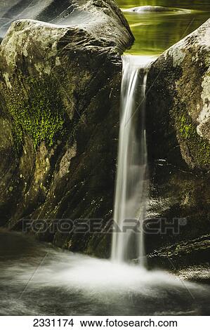 Water cascading over rocks from a river in great smoky mountains national park; Tennessee united states of america View Large Photo Image Picture - Water cascading over rocks from a river in great smoky mountains national park; Tennessee united states of america. Fotosearch