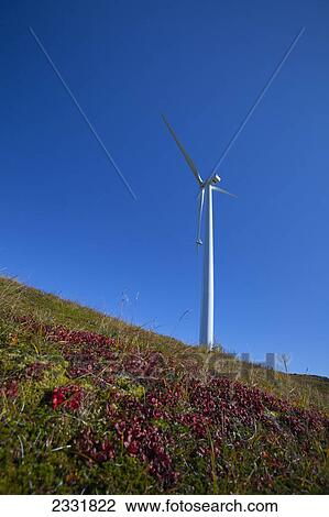 Stock Image - Wind turbine; Kodiak alaska united states of america. Fotosearch