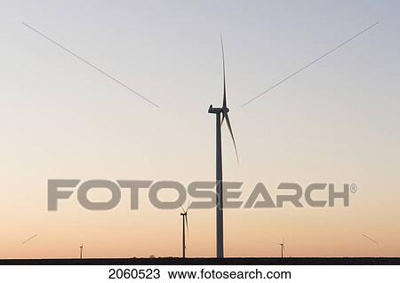 Wind Turbines At Sunset View Large Photo Image Stock Image - Wind Turbines At Sunset. Fotosearch
