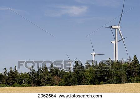 Wind Turbines, Near East Point, Prince Edward Island View Large Photo Image Picture - Wind Turbines, Near East Point, Prince Edward Island. Fotosearch