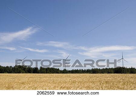 Stock Photo - Wind Turbines, Near East Point, Prince Edward Island. Fotosearch