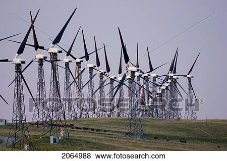 Windmills Used To Generate Electrical Power At Cowley Ridge In Southern Alberta, Canada View Large Photo Image Stock Photo - Windmills Used To Generate Electrical Power At Cowley Ridge In Southern Alberta, Canada. Fotosearch