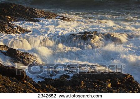 Stock Image - Atlantic Ocean at Rocky Bay; Luderitiz, Namibia. Fotosearch
