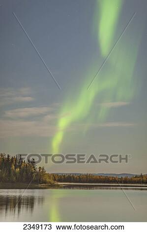 Autumn foliage reflected in the water at the Chena Lakes Recreation area, Northern Lights in the sky; Fairbanks, Alaska, United States of America View Large Photo Image Stock Image - Autumn foliage reflected in the water at the Chena Lakes Recreation area, Northern Lights in the sky; Fairbanks, Alaska, United States of America. Fotosearch