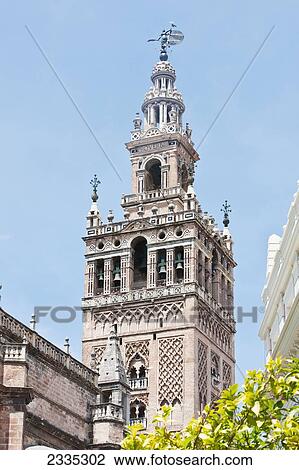 Bell tower of Seville Cathedral; Seville, Andalusia, Spain View Large Photo Image Stock Image - Bell tower of Seville Cathedral; Seville, Andalusia, Spain. Fotosearch