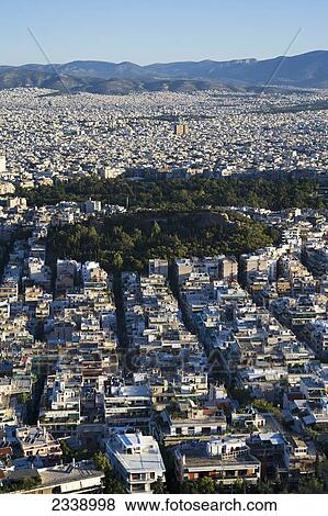 Cityscape view of Athens at sunrise; Athens, Greece View Large Photo Image Stock Photo - Cityscape view of Athens at sunrise; Athens, Greece. Fotosearch