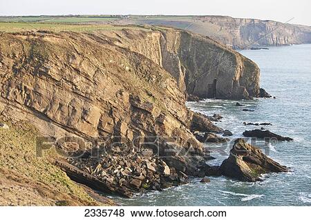 Stock Photo - Cliffs along the coastline. Fotosearch