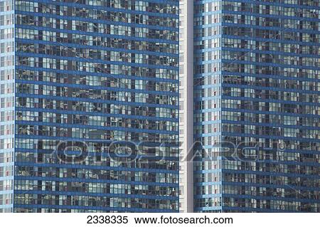 Stock Photography - Close up of glass covered buildings; Toronto, Ontario, Canada. Fotosearch