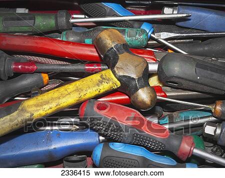 Collection of well used tools including hammer and screwdrivers; Spain View Large Photo Image Stock Photography - Collection of well used tools including hammer and screwdrivers; Spain . Fotosearch