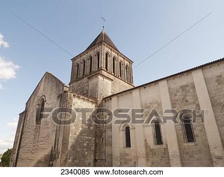 Stock Photography - Eglise Saint Arthemy, a twelfth century church with Gothic and Romanesque influences; Blanzac, Charente, France. Fotosearch
