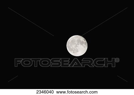 Stock Image - Full moon; Santa Barbara, California, United States of America. Fotosearch