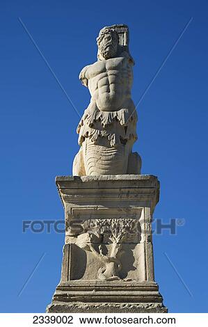 Stock Image - Greek statue in Ancient Agora; Athens, Greece. Fotosearch