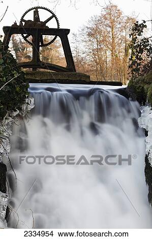 Icy waterfall; Kent, England View Large Photo Image Picture - Icy waterfall; Kent, England. Fotosearch