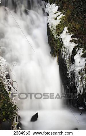 Icy waterfall; Kent, England View Large Photo Image Stock Image - Icy waterfall; Kent, England. Fotosearch