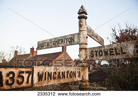 Old style road sign on A357 on the edge of South Cheriton village; Somerset, England View Large Photo Image Stock Image - Old style road sign on A357 on the edge of South Cheriton village; Somerset, England. Fotosearch