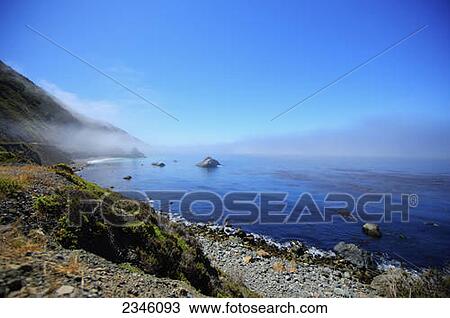 Seascape of the Pacific Ocean near Big Sur in California with the fog rolling over the horizon; California, United States of America View Large Photo Image Stock Image - Seascape of the Pacific Ocean near Big Sur in California with the fog rolling over the horizon; California, United States of America. Fotosearch