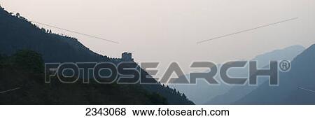 Silhouette of mountains in the fog; Beijing, China View Large Photo Image Stock Photo - Silhouette of mountains in the fog; Beijing, China. Fotosearch