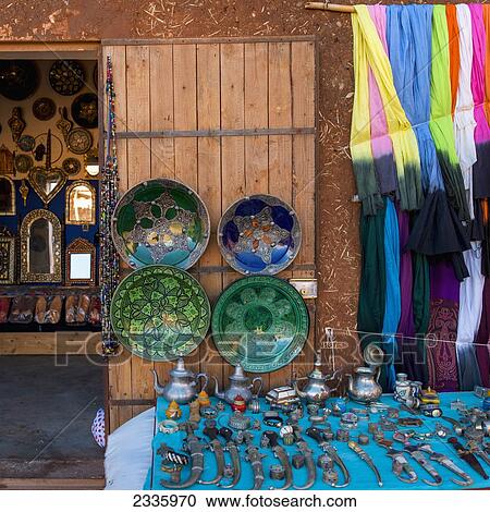 Stock Image - Souvenirs on display. Fotosearch