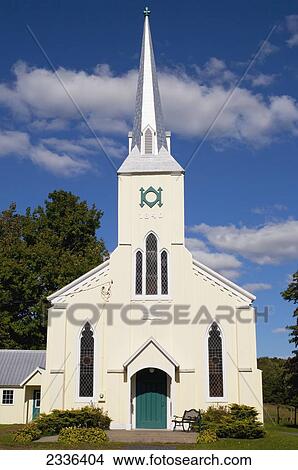 Picture - St. Thomas Anglican Church; Rougemont, Quebec, Canada. Fotosearch