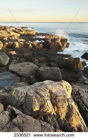 Sunset on the rocky shoreline, Acadia National Park; Maine, United States of America View Large Photo Image Stock Image - Sunset on the rocky shoreline, Acadia National Park; Maine, United States of America. Fotosearch