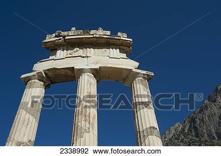 Stock Image - Tholos in the Sanctuary of Athena; Delphi, Greece. Fotosearch