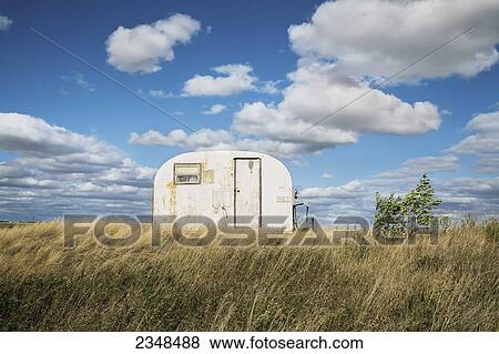 Trailer used as office in field; Canada View Large Photo Image Stock Photo - Trailer used as office in field; Canada. Fotosearch