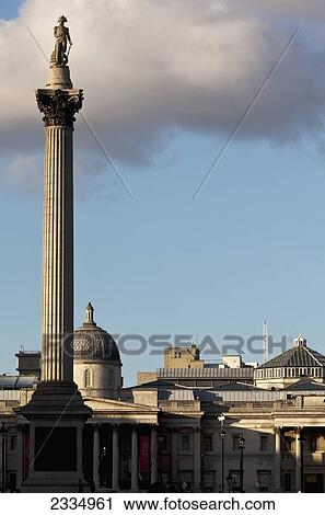 View from Whitehall of Nelson's Column and National Gallery at Trafalgar Square; London, England View Large Photo Image Stock Image - View from Whitehall of Nelson's Column and National Gallery at Trafalgar Square; London, England. Fotosearch