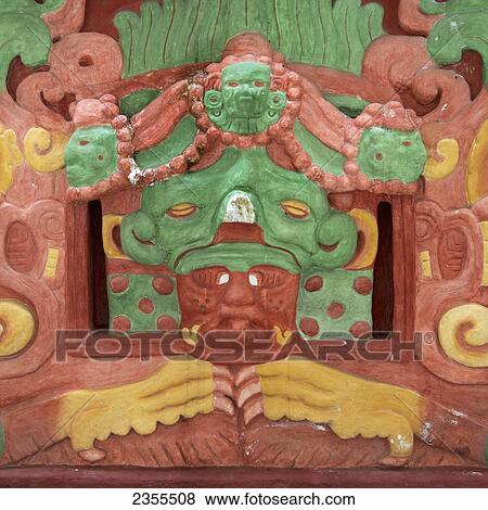 A Colourful Carved Stone Image In A Maya Civilization At Copan Ruins; Copan, Honduras View Large Photo Image Stock Photo - A Colourful Carved Stone Image In A Maya Civilization At Copan Ruins; Copan, Honduras. Fotosearch