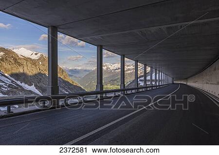 A Covered Highway On The Side Of A Mountain; San Gottardo, Ticino, Switzerland View Large Photo Image Stock Image - A Covered Highway On The Side Of A Mountain; San Gottardo, Ticino, Switzerland. Fotosearch