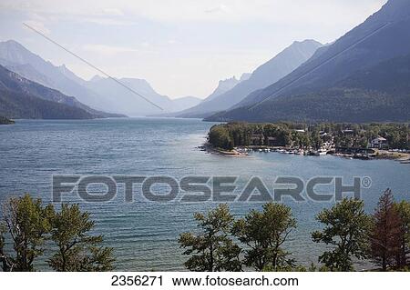 Stock Image - A Lake In Waterton Lakes National Park; Alberta, Canada. Fotosearch