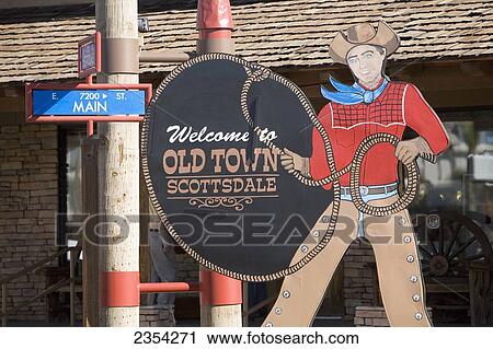 A Welcome Sign Downtown Old Town Scottsdale; Scottsdale, Arizona, United States Of America View Large Photo Image Stock Image - A Welcome Sign Downtown Old Town Scottsdale; Scottsdale, Arizona, United States Of America. Fotosearch