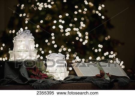 Stock Photography - Bible And A Christmas Tree; Canada. Fotosearch
