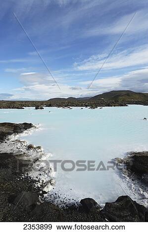 Stock Photo - Blue Lagoon And Geothermal Spa; Grindavik, Reykjanes, Iceland. Fotosearch