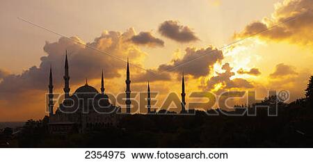 Blue Mosque At Dusk; Istanbul, Turkey View Large Photo Image Stock Photography - Blue Mosque At Dusk; Istanbul, Turkey. Fotosearch