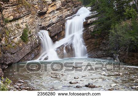 Cameron Falls In Waterton Lakes National Park; Alberta, Canada View Large Photo Image Stock Image - Cameron Falls In Waterton Lakes National Park; Alberta, Canada. Fotosearch