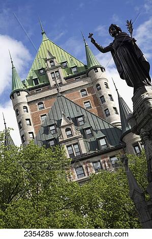 Chateau Frontenac And A Statue; Old Quebec City, Quebec, Canada View Large Photo Image Stock Photography - Chateau Frontenac And A Statue; Old Quebec City, Quebec, Canada. Fotosearch