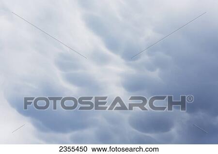 Stock Image - Dramatic Close Up Of The Bottom Of A Storm Cloud; Calgary, Alberta, Canada. Fotosearch