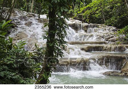 Stock Photograph - Dunn's River Falls; Ocho Rios, Jamaica. Fotosearch