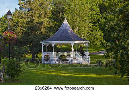 Gazebo In The Park Next To Lake Massawippi; North Hatley, Quebec, Canada View Large Photo Image Picture - Gazebo In The Park Next To Lake Massawippi; North Hatley, Quebec, Canada. Fotosearch
