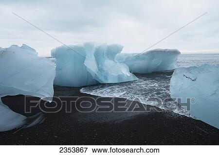 Stock Photo - Glacial Lagoon; Jokulsarlon, Austur-Skaftrafellssysla, Iceland. Fotosearch