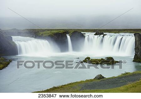Godafoss Waterfall In The Rain, Waterfalls Of The Gods; Fossholl, Myvatn, Iceland View Large Photo Image Stock Photo - Godafoss Waterfall In The Rain, Waterfalls Of The Gods; Fossholl, Myvatn, Iceland. Fotosearch