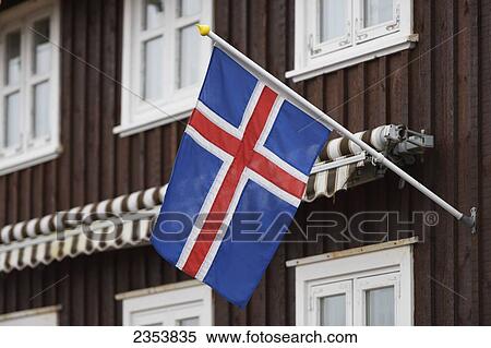 Icelandic Flag On A House; Stykisholmur, Snaefellsnes, Iceland View Large Photo Image Stock Photography - Icelandic Flag On A House; Stykisholmur, Snaefellsnes, Iceland. Fotosearch