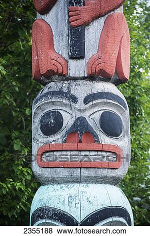 Stock Photo - Klingit Totem; Haines, Alaska, United States Of America. Fotosearch