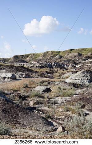 Stock Photograph - Landscape Of The Badlands; Drumheller, Alberta, Canada. Fotosearch