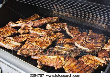 Meat On A Barbeque; Alberta, Canada View Large Photo Image Stock Photo - Meat On A Barbeque; Alberta, Canada. Fotosearch