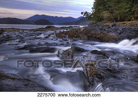Stock Image - Moody View Of Lunch Creek North Of Ketchikan, Southeast Alaska, Autumn, Hdr. Fotosearch