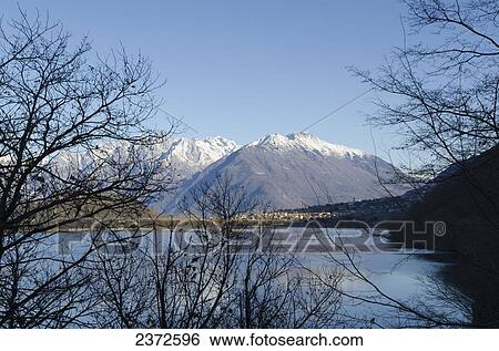 Stock Photograph - Mountains And Lake Como; Lombardy, Italy. Fotosearch